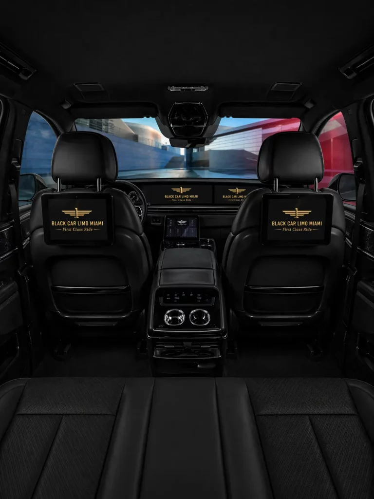 cadillac escalade interior black car limo miami